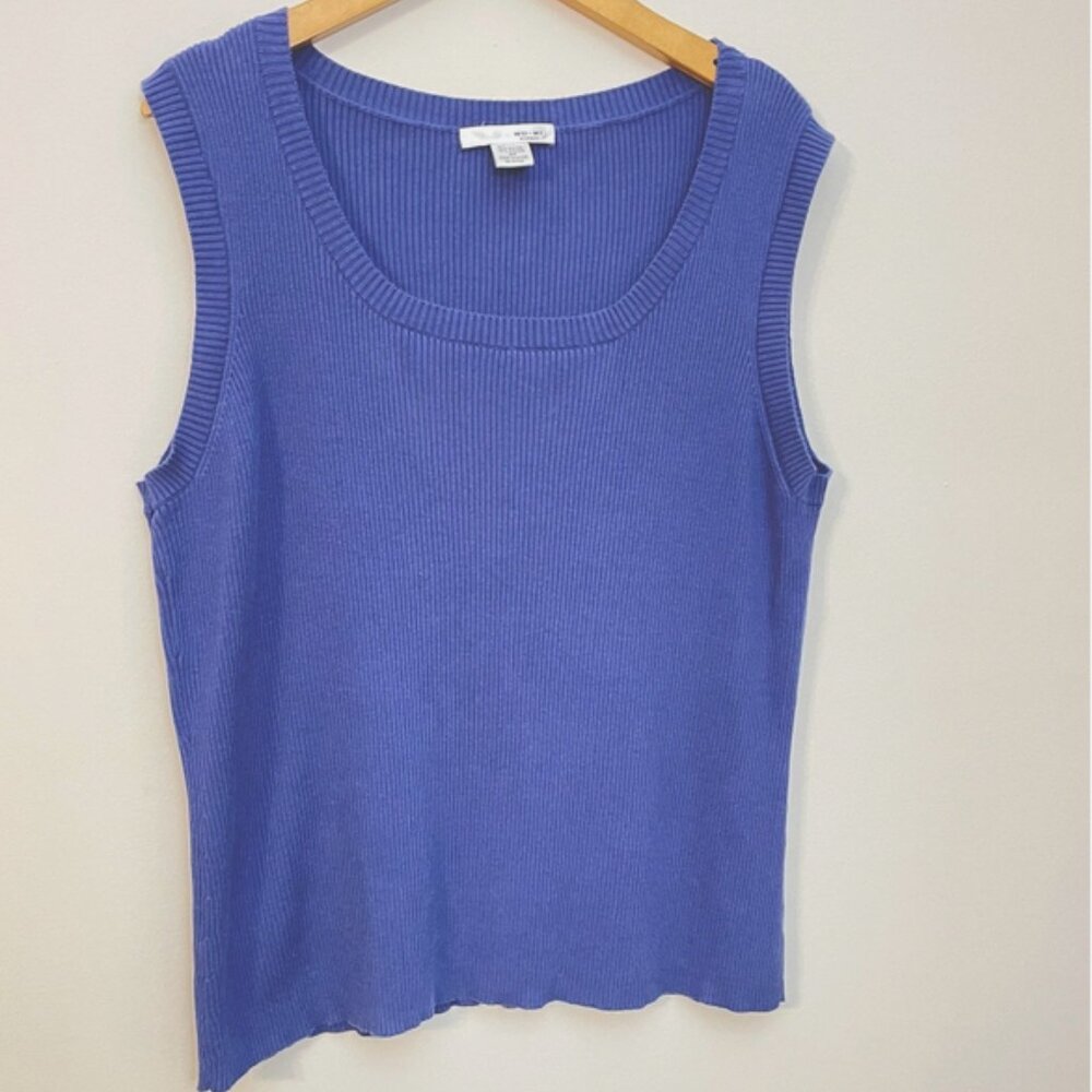 WD NY Sleeveless Sweater Shell Size 2X Cornflower Blue